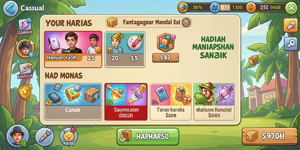 Tampilan awal yang memikat dengan latar belakang indah.
