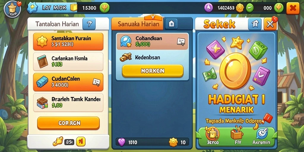 Tampilan permainan yang menarik dan menawan.